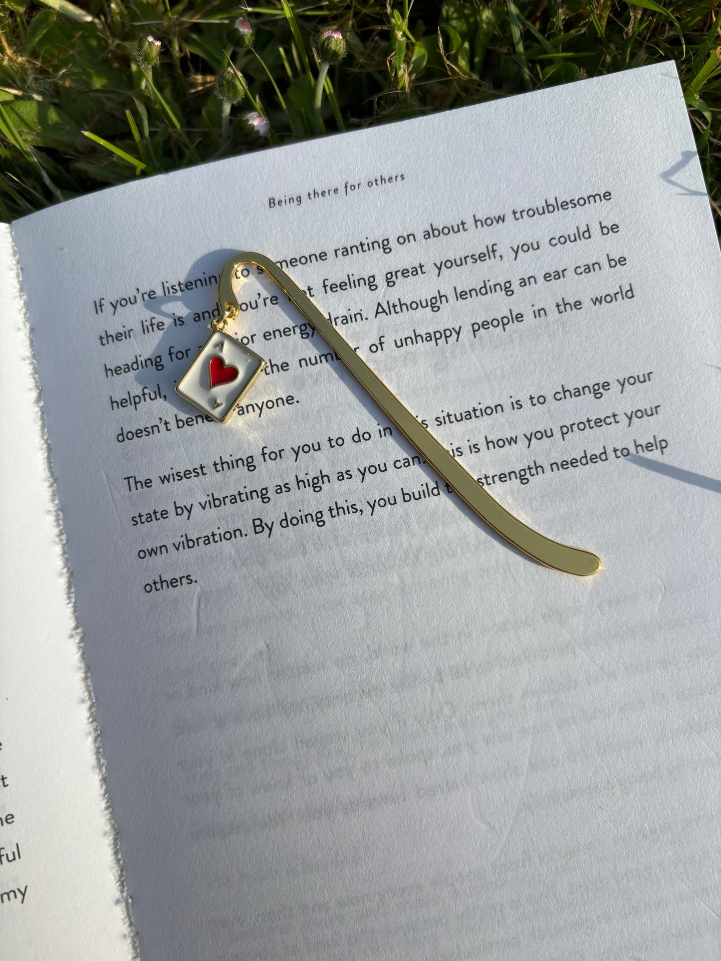Gold playing card bookmark