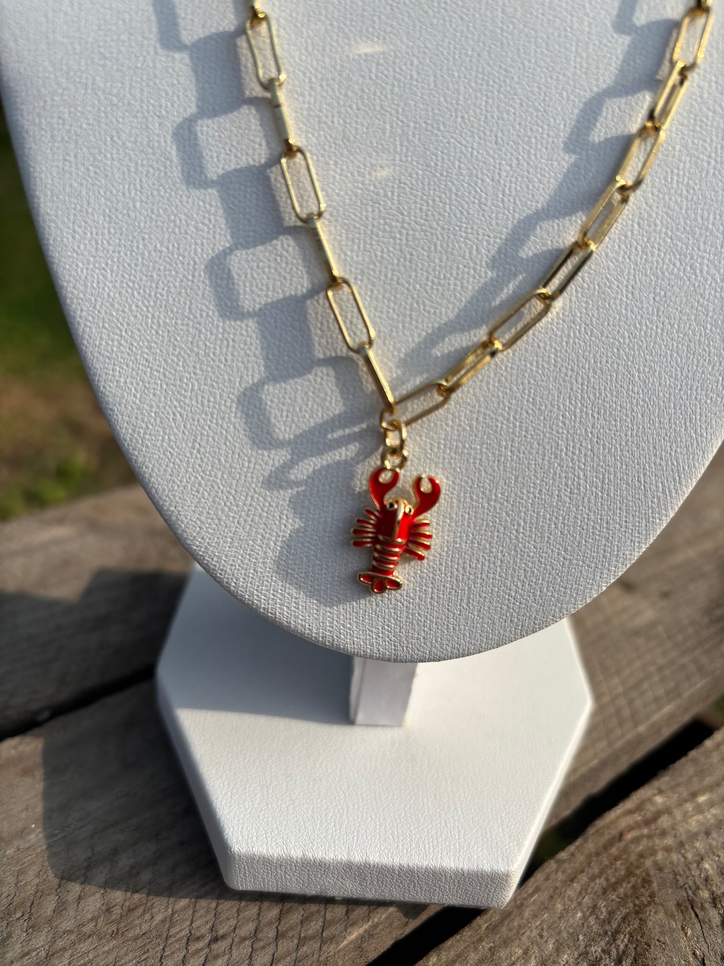 Lobster Gold Paperclip Necklace