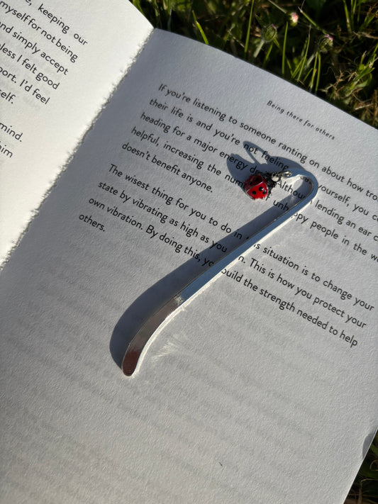 Silver ladybird bookmark