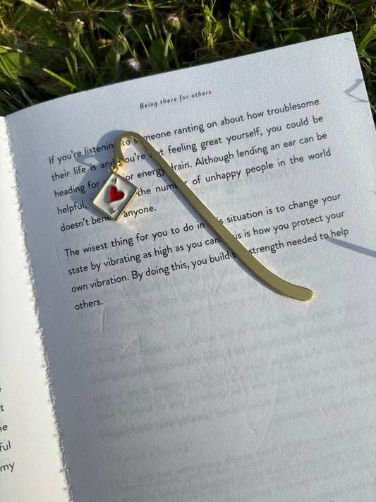 Gold playing card bookmark