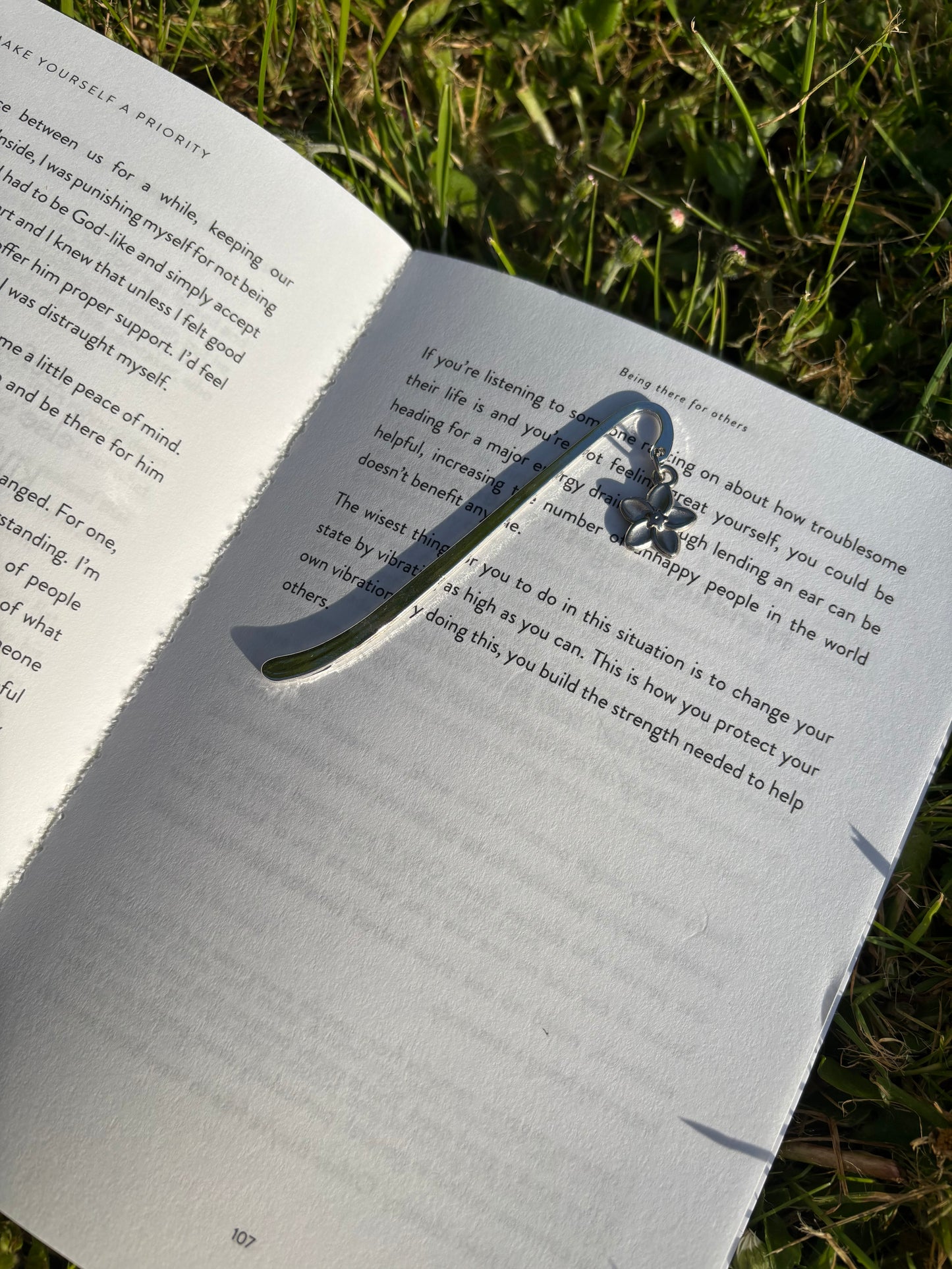 Silver flower bookmark