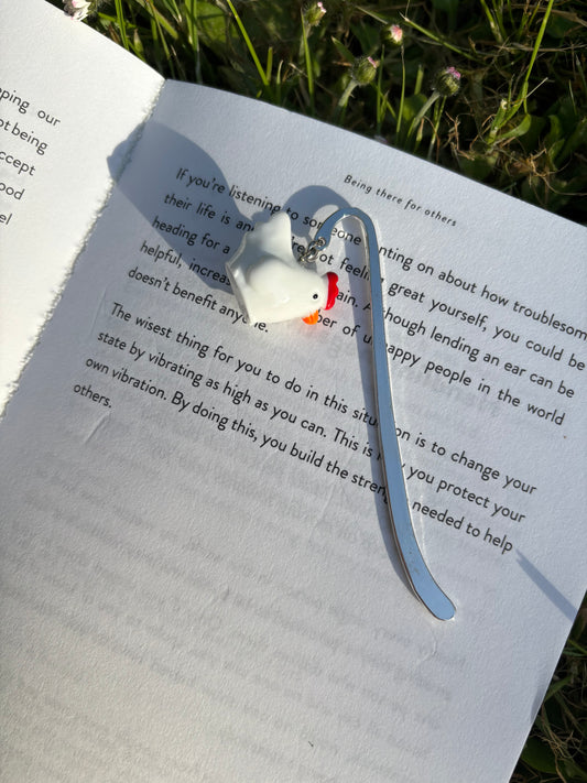 Silver chicken bookmark