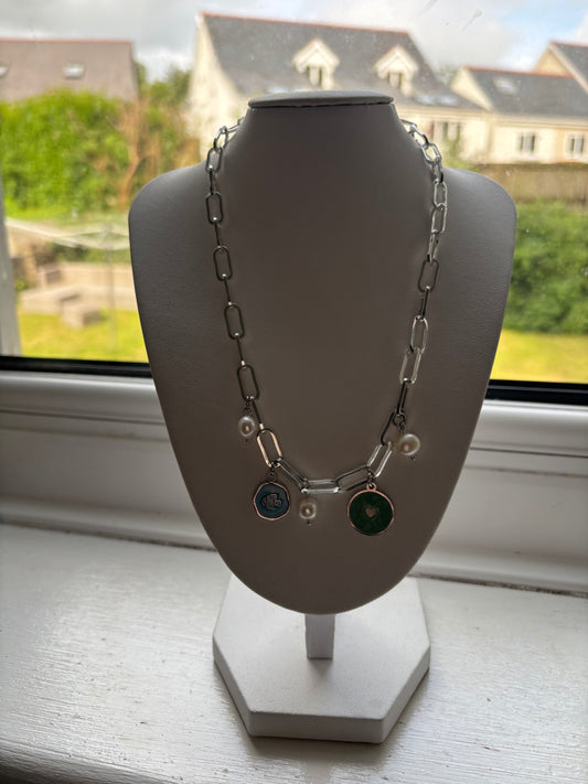 Silver charm necklace