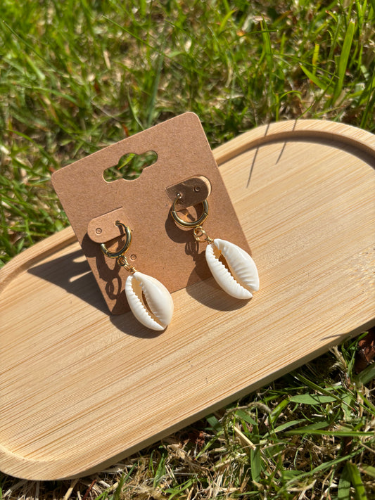 Shell gold hoops