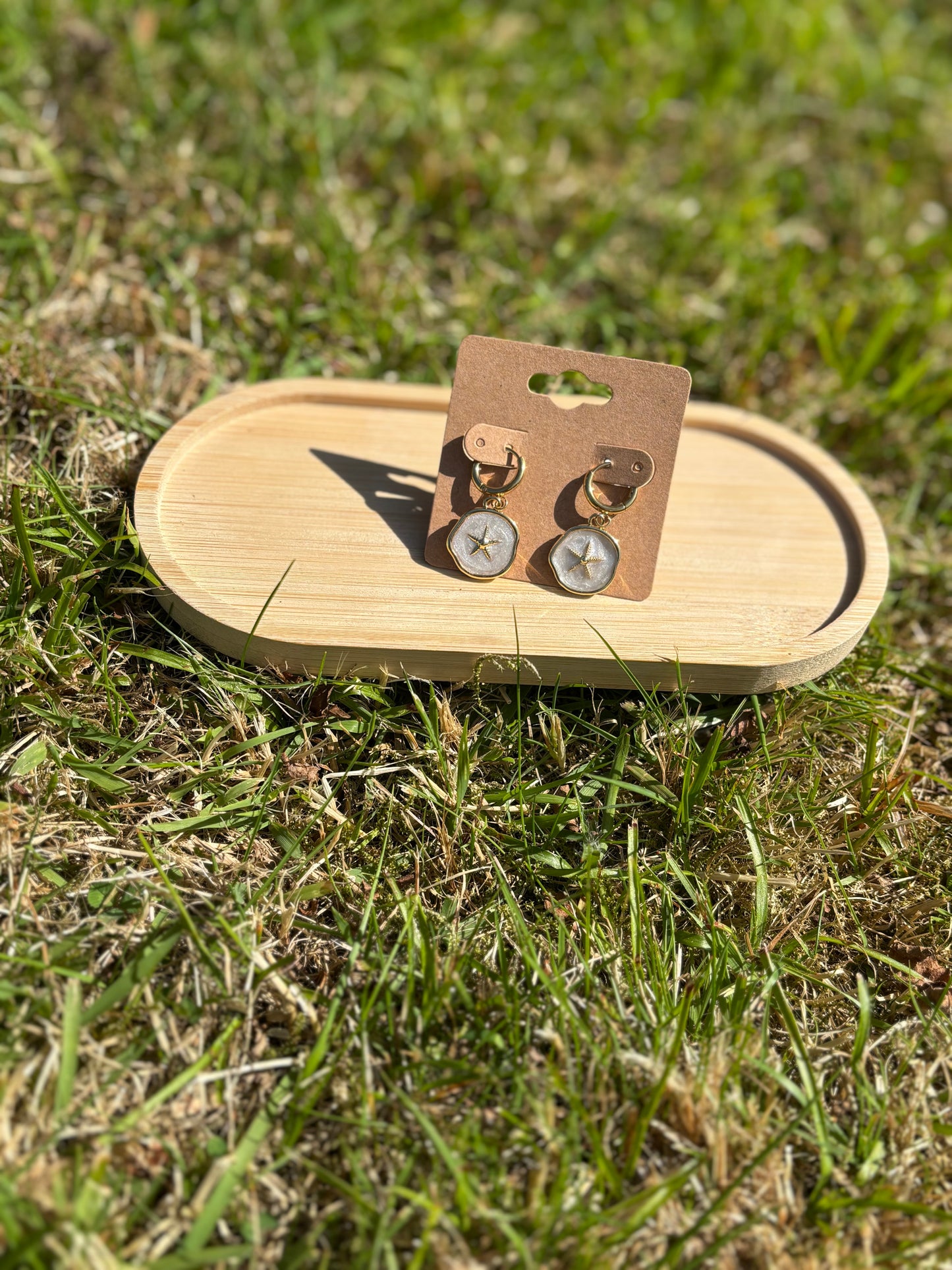 Starfish pendent gold hoops