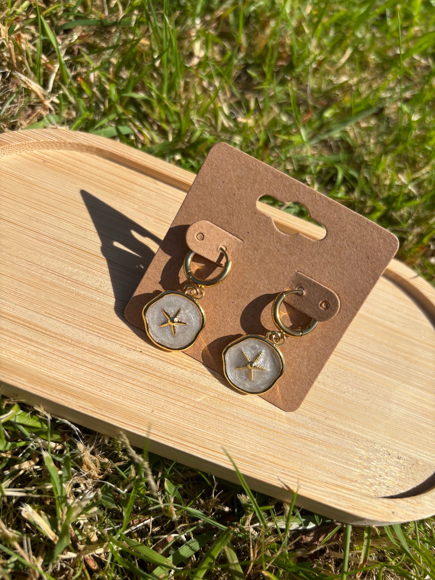 Starfish pendent gold hoops