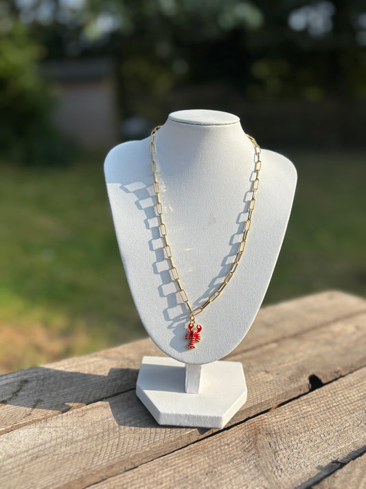 Lobster Gold Paperclip Necklace