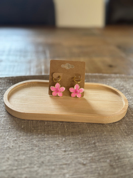 Pink Hibiscus hoops